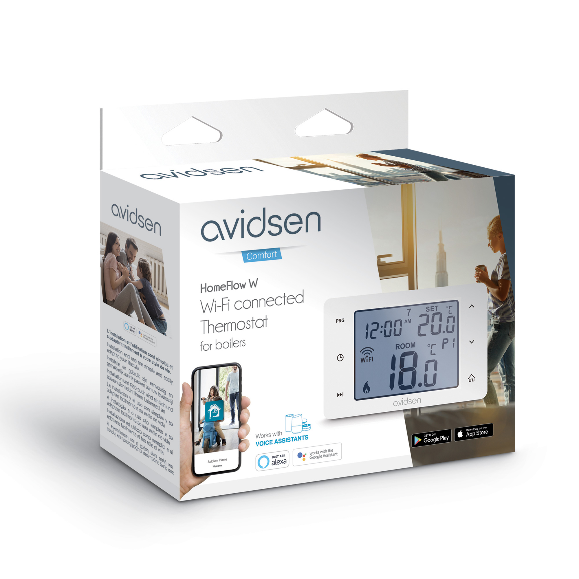 Avidsen HomeFlow WL : le thermostat sans fil connecté pour chaudières à gaz,  bois, fioul et pompe à chaleur non réversible 