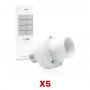 Lot de 5 Douilles télécommandées avec télécommande