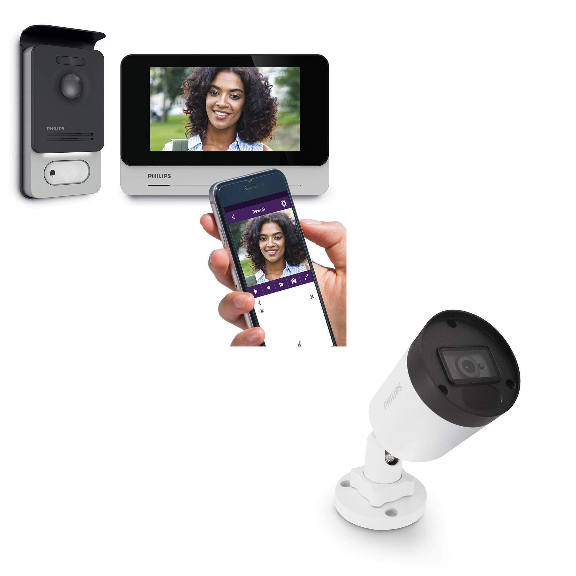 Visiophone connecté smartphone - WelcomeEye Connect 2 - Philips - 531036 -  2 kits visiophones Connect 2 - Brico Privé