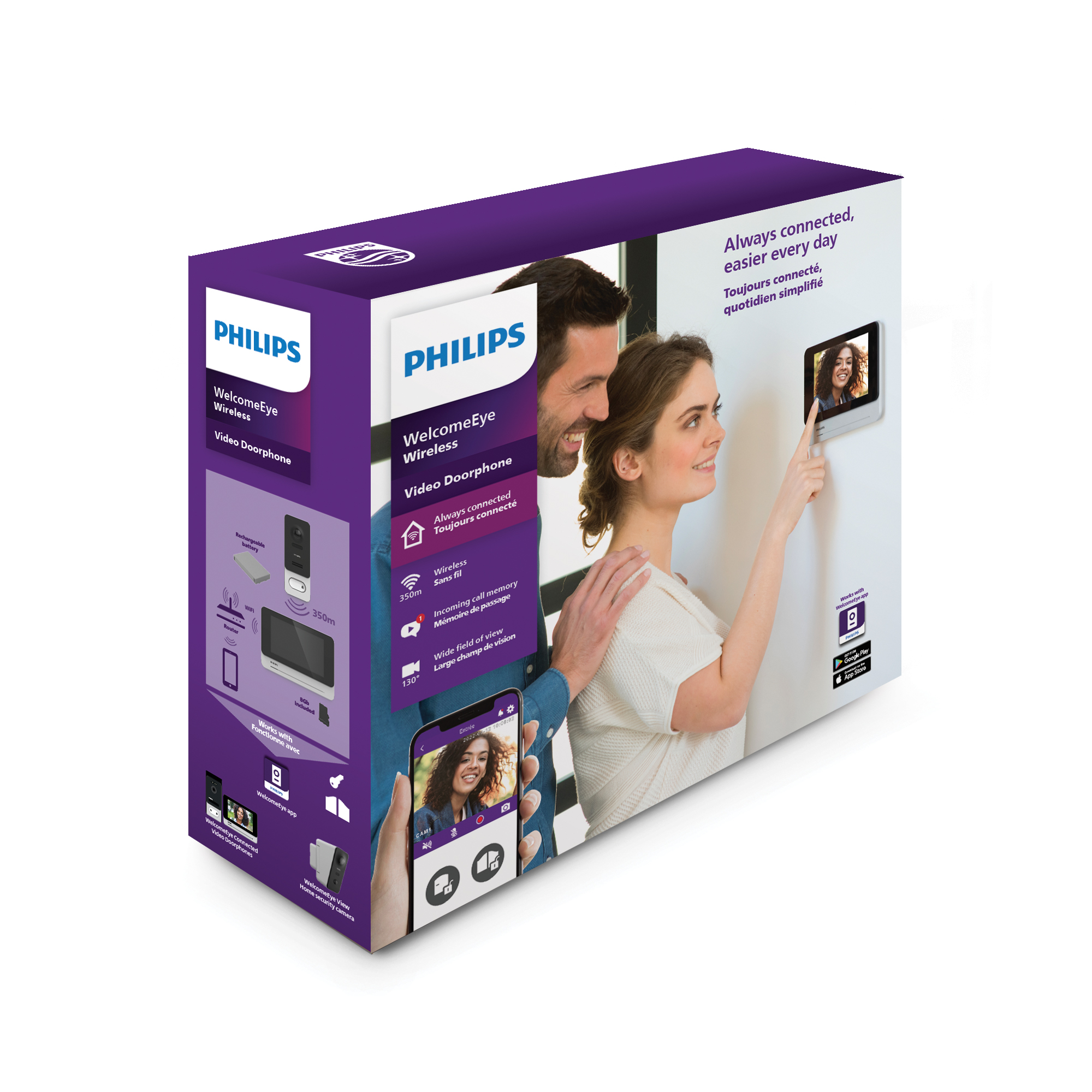 Visiophone sans fil connecté - tactile et sans fil - WelcomeEye Wireless -  Philips - 531039 - Visiophonie