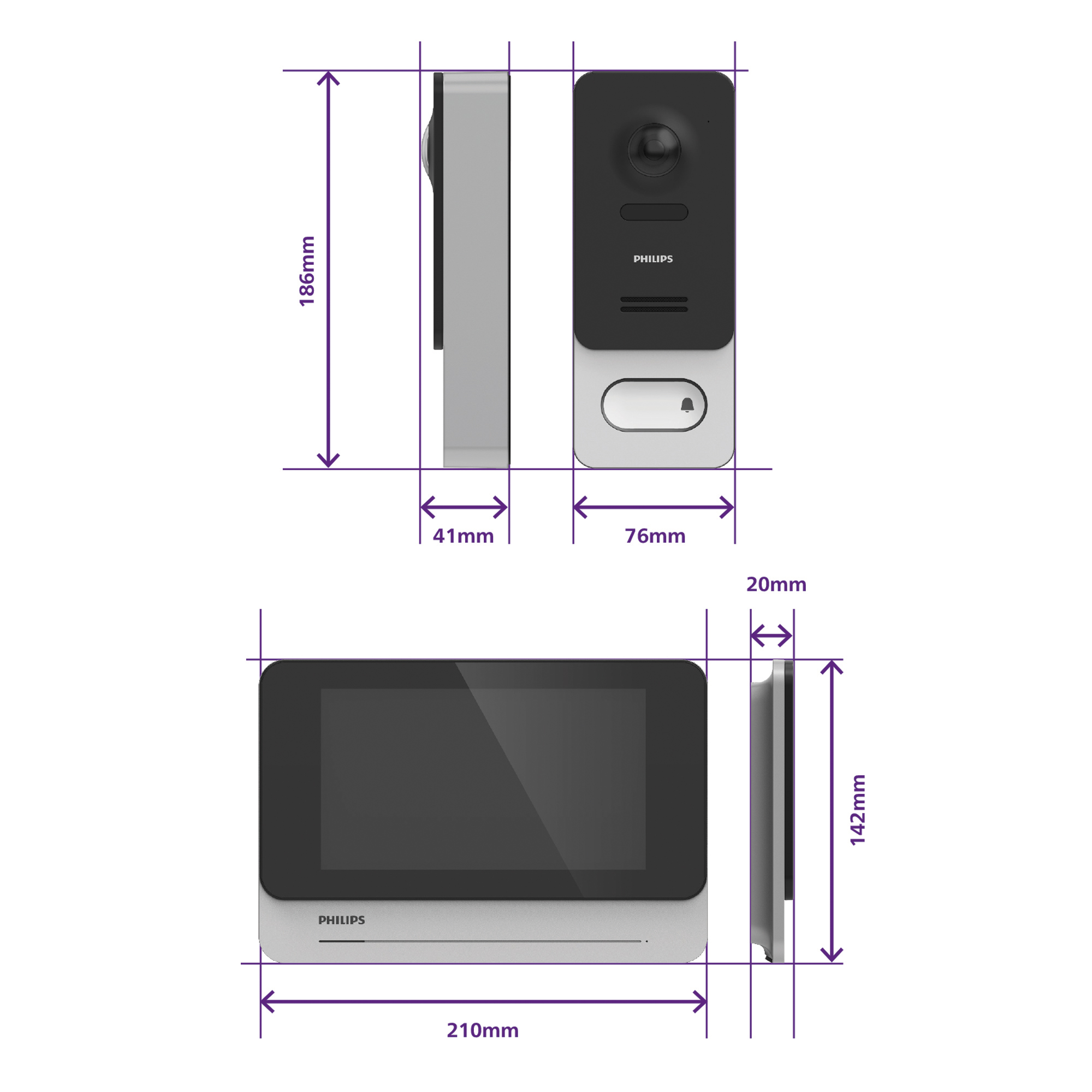 Visiophone sans fil connecté - tactile et sans fil - WelcomeEye Wireless -  Philips - 531039 - Visiophonie