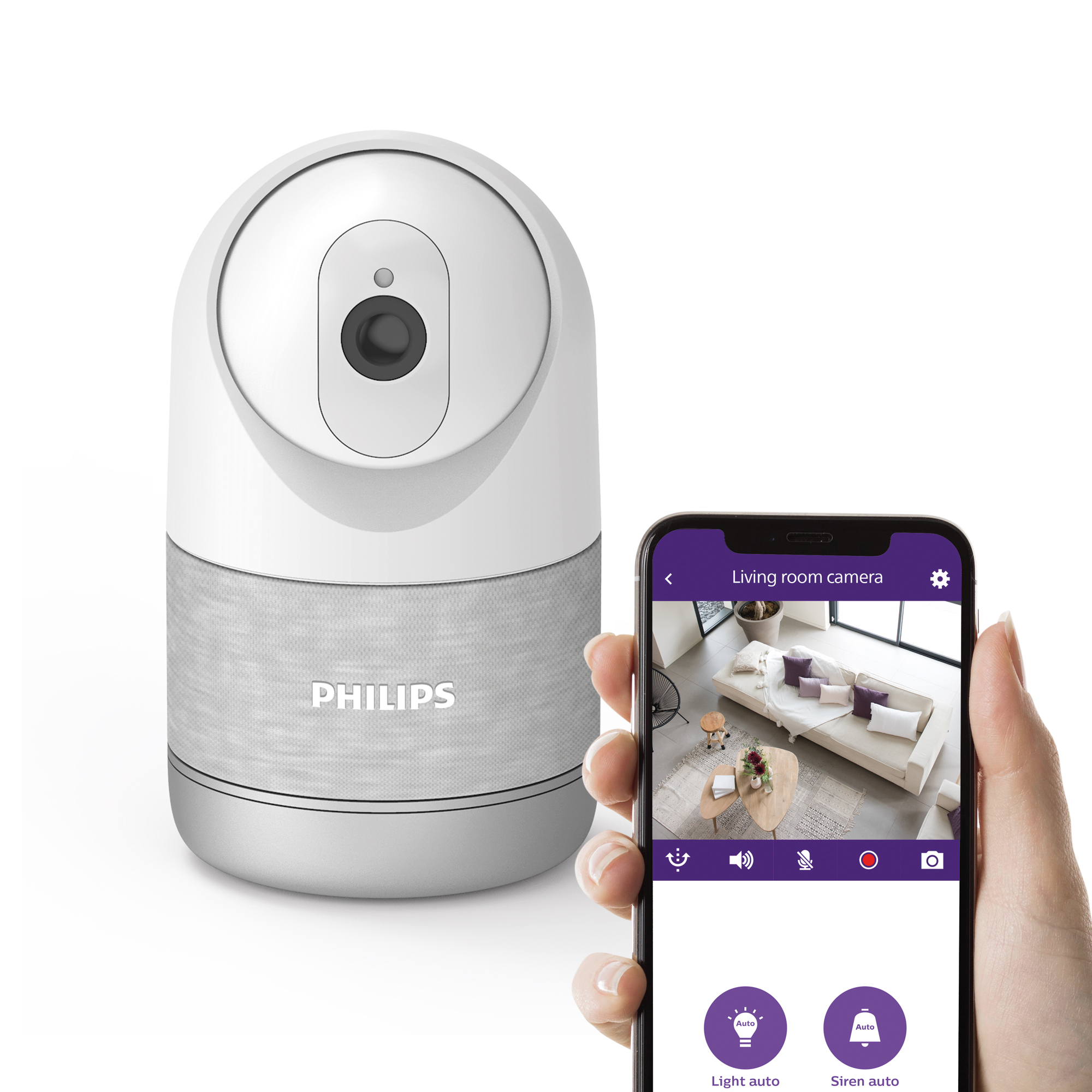 Caméra intérieure motorisée et connectée avec autotracking - Philips  WelcomeEye Look 