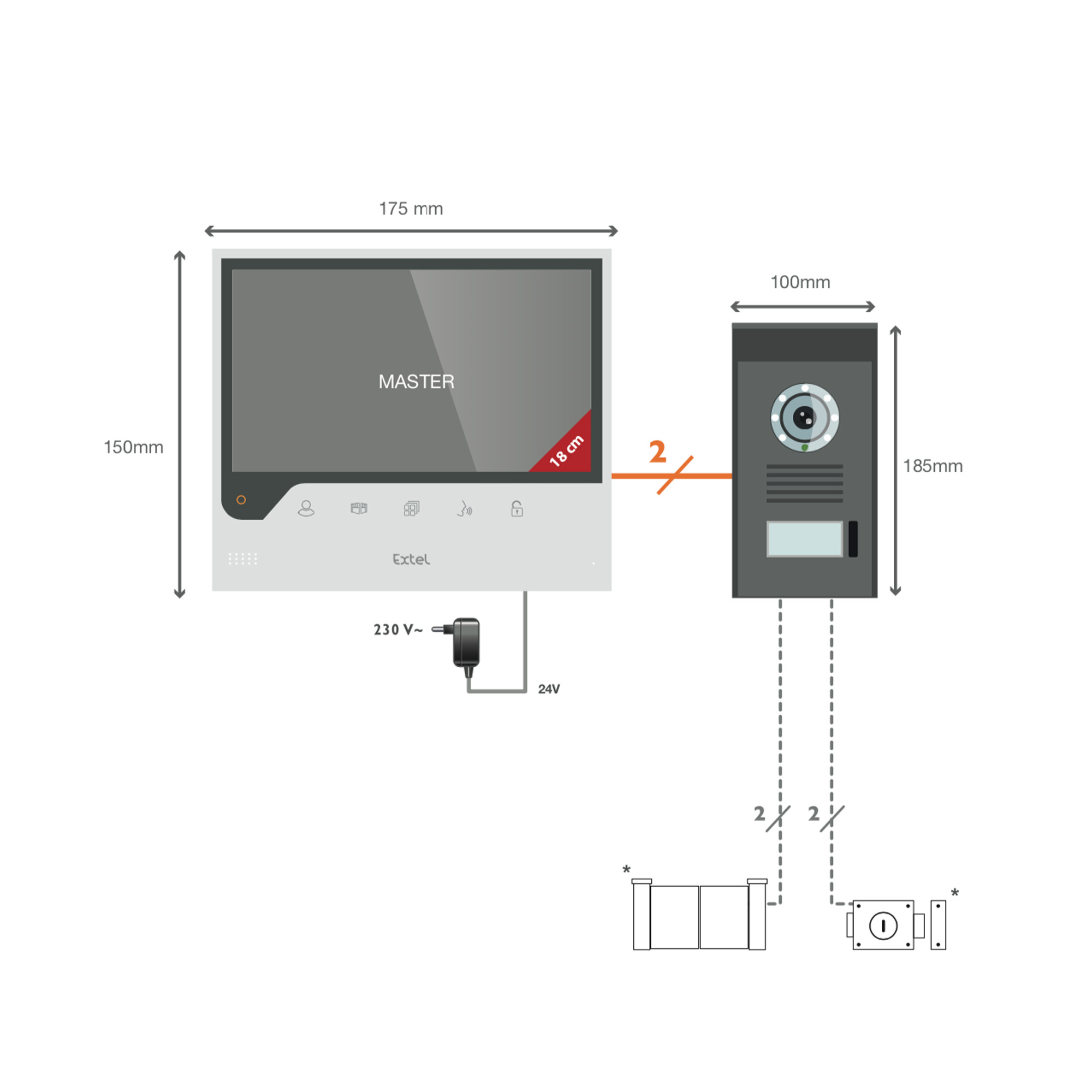 Visiophone V350 Connect, Interphone connecté - Ecran 7 pouces