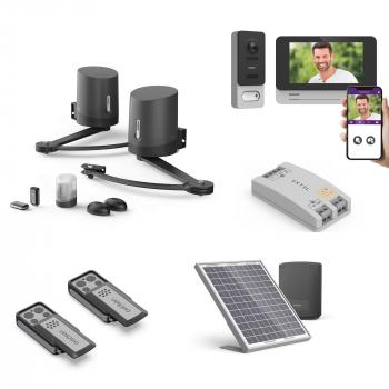 Pack 100% solaire motorisation portail battant solaire Avidsen et Visiophone sans fil connecté Philips