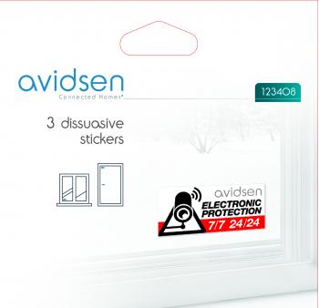 3 Stickers Alarme de dissuasion - Avidsen - 123408