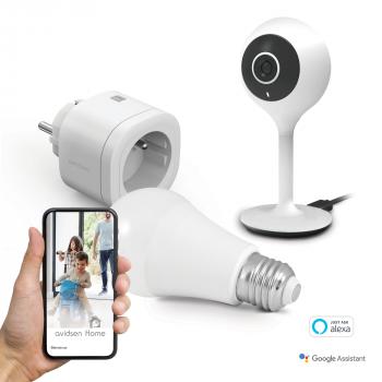"Avidsen Home" - Kit Start connect  (caméra + prise + ampoule connectée)