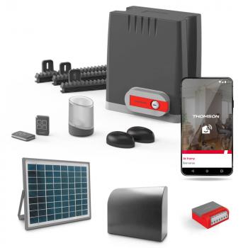 Motorisation connectée et solaire pour portail coulissant lourd jusqu'à 8m et 500kg - Swip 500