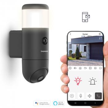 Thomson Rheita 100 : Caméra motorisée extérieure avec lampe intégrée - application atHome Security