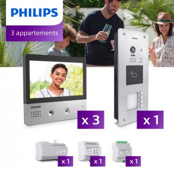 Interphone vidéo Philips Welcome Hive PRO pour 3 appartements