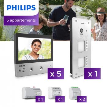 Interphone vidéo Philips Welcome Hive PRO pour 5 appartements