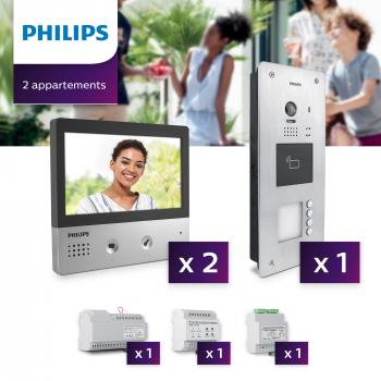 Interphone vidéo Philips Welcome Hive PRO pour 2 appartements