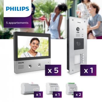Interphone vidéo Philips Welcome Hive PRO pour 5 appartements