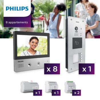 Interphone vidéo Philips Welcome Hive PRO pour 8 appartements