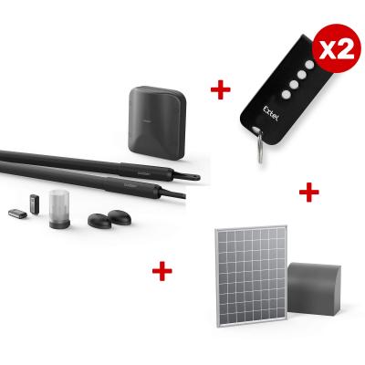 MOTORISATION TÉLÉSCOPIQUE STYRKA 400 PREMIUM POUR PORTAIL BATTANT 5M 300KG + 2 télécommandes + kit solaire