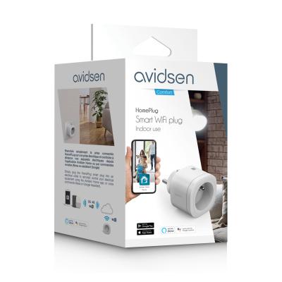 Carton packaging de la prise connectée Avidsen Home