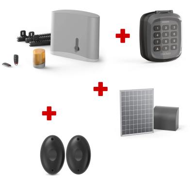 Kit motorisation Easymate Samy + Digicode + panneau solaire + Avidsen Home Gate + jeu de 2 photocellules