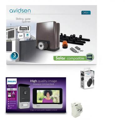 Kit portier filaire connecté pour portail coulissant 4m