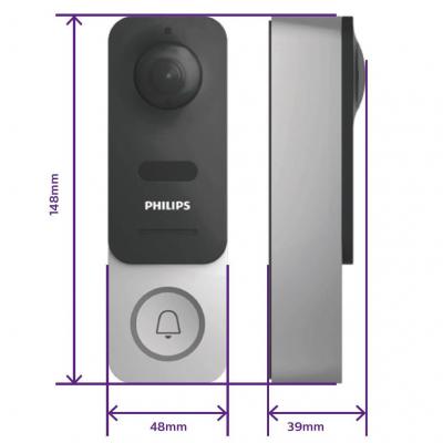 Dimension de la sonnette connectée Philips Link