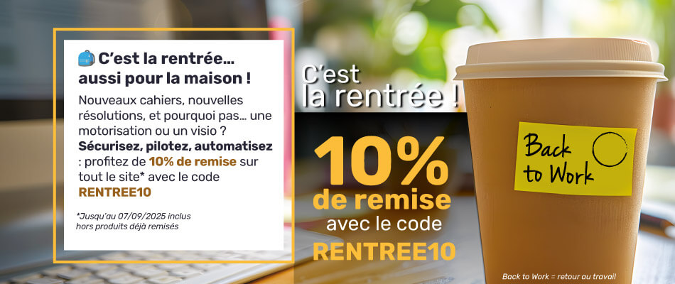 Offre de la rentrée : 10% de remise sur tout le site avec le code RENTREE10