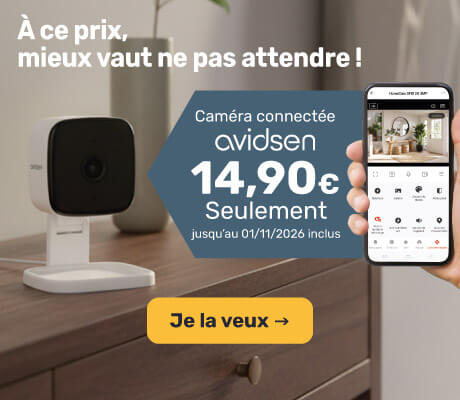 Cam&eacute;ra connect&eacute;e Avidsen &agrave; 14,9&euro; au lieu de 19,9&euro;
