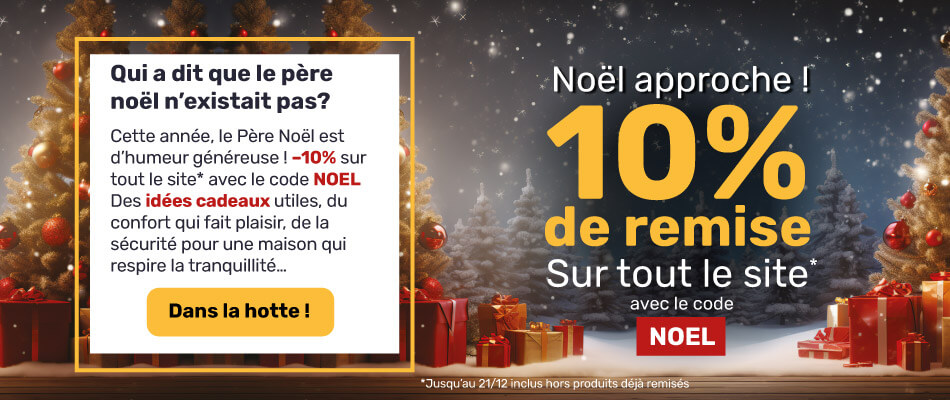10% de remise sur tout le site avec le code NOEL (hors produits déjà remisés)