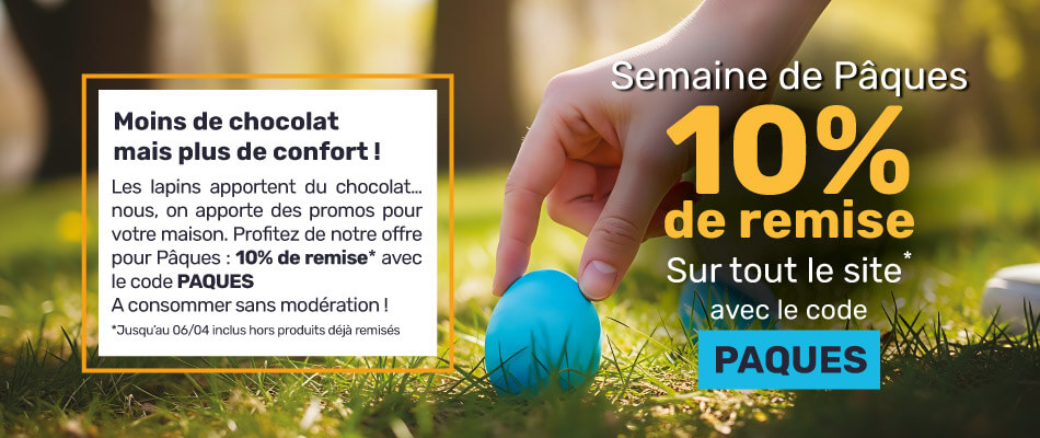 10% de remise hors produits d&eacute;j&agrave; remis&eacute;s avec le code PAQUES