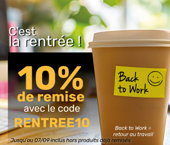 Offre de la rentrée : 10% de remise sur tout le site avec le code RENTREE10