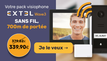 Pack visiophone connecté + répéteur 700m de porte à 339,9€ au lieu de 379,82€