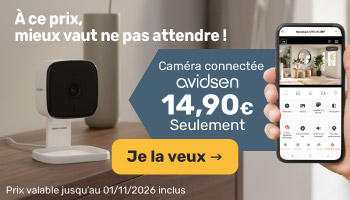Cam&eacute;ra connect&eacute;e Avidsen &agrave; 14,9&euro; au lieu de 19,9&euro;