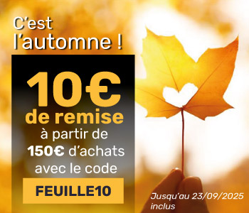 L'automne arrive : 10€ de remise à partir de 150€ d'achats avec le code FEUILLE10