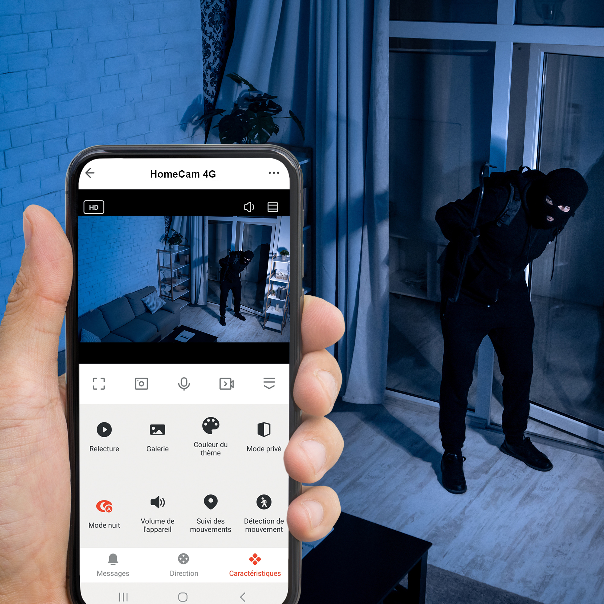 Caméra IP 4G intérieure motorisée 1080P surveillance 360° HomeCam i-4G