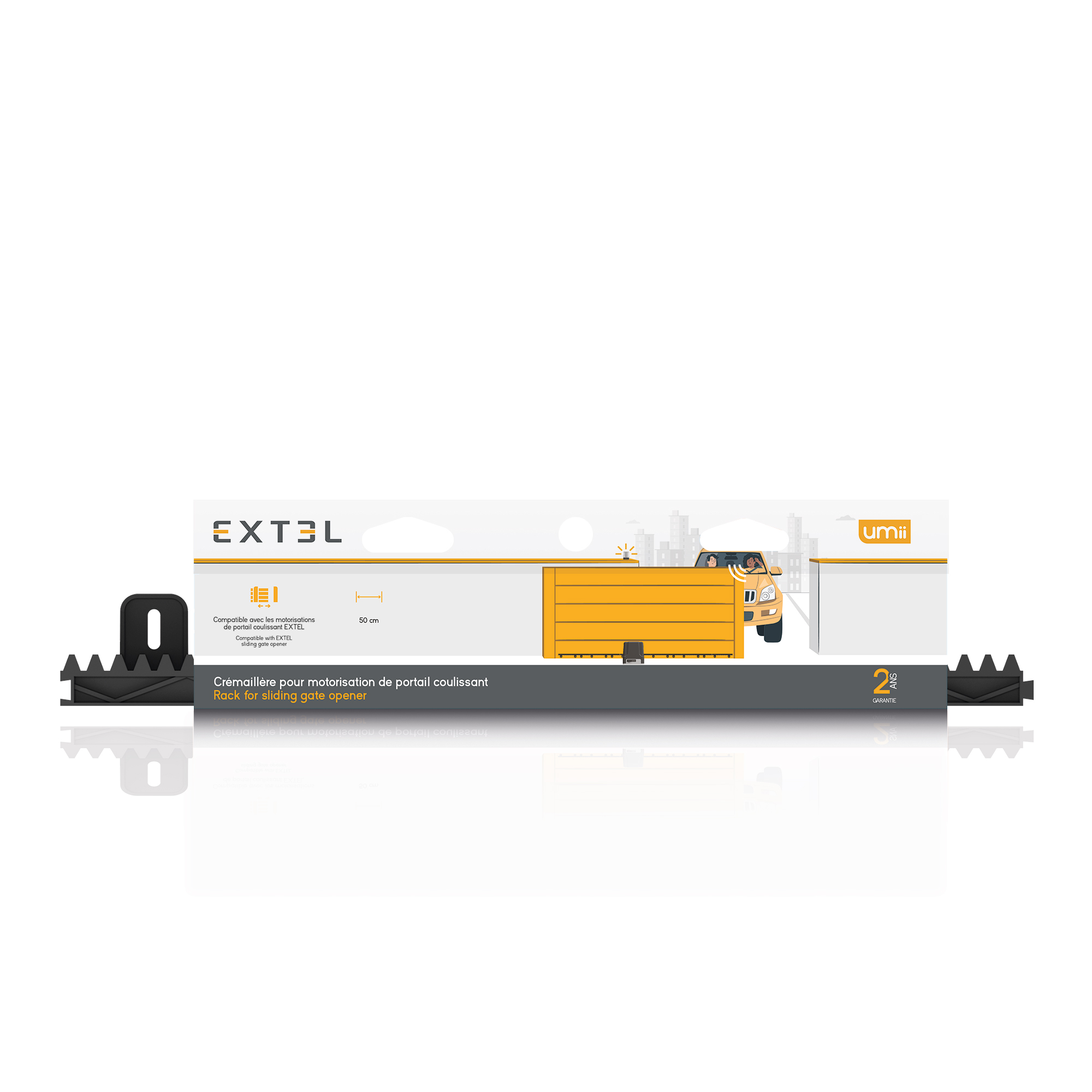 Crémaillère supplémentaire 50cm pour motorisation de portail Extel