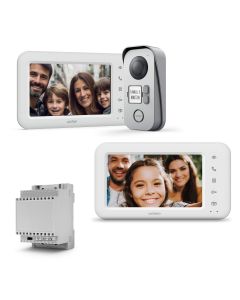 Kit Visiophone filaire 2 familles + écran supplémentaire + transformateur