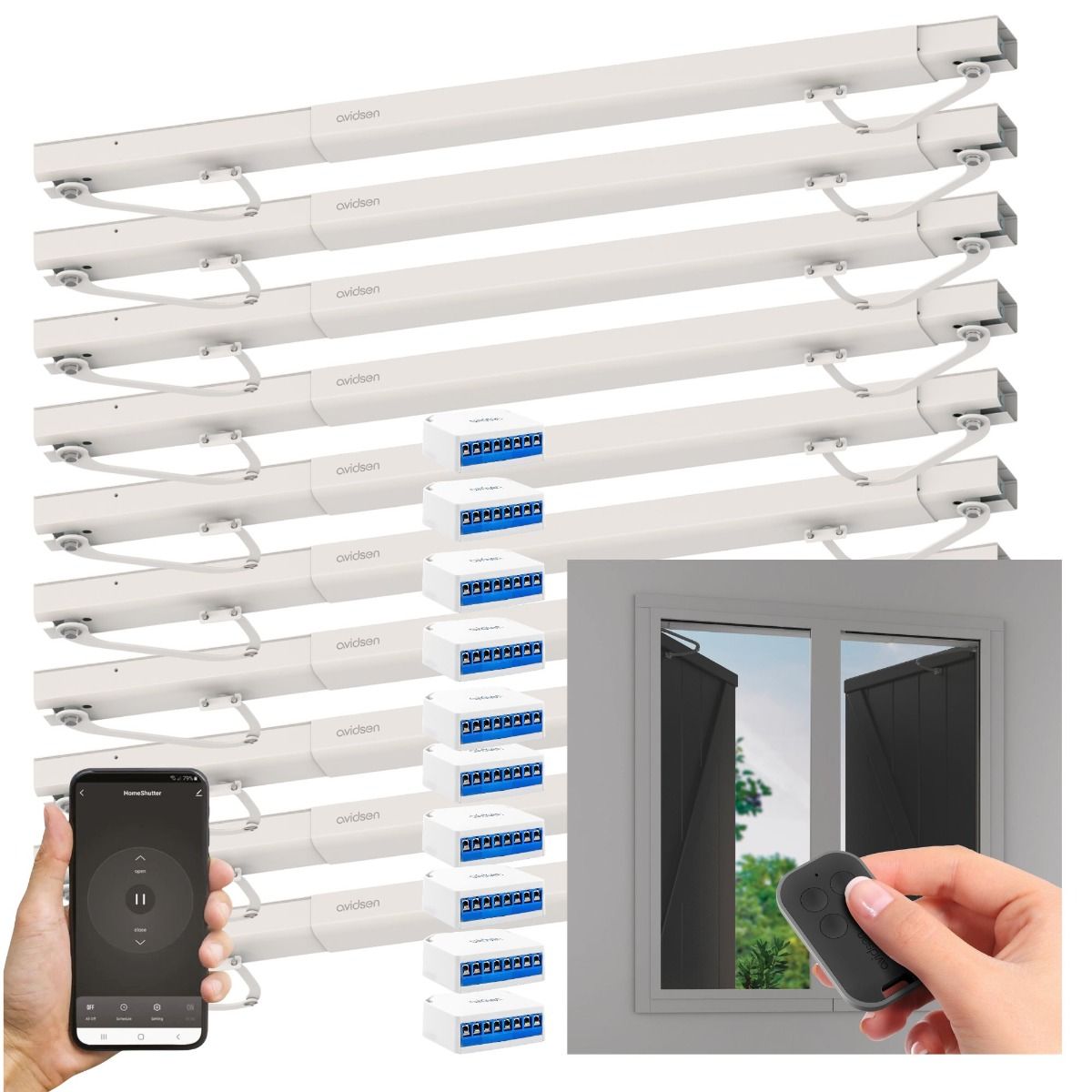Lot de 10 motorisations connectées pour automatiser 2 fenêtres