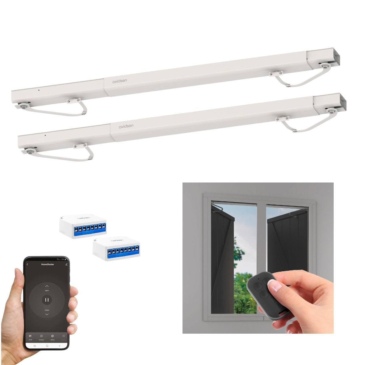 Lot de 2 motorisation connectée pour automatiser 2 fenêtres