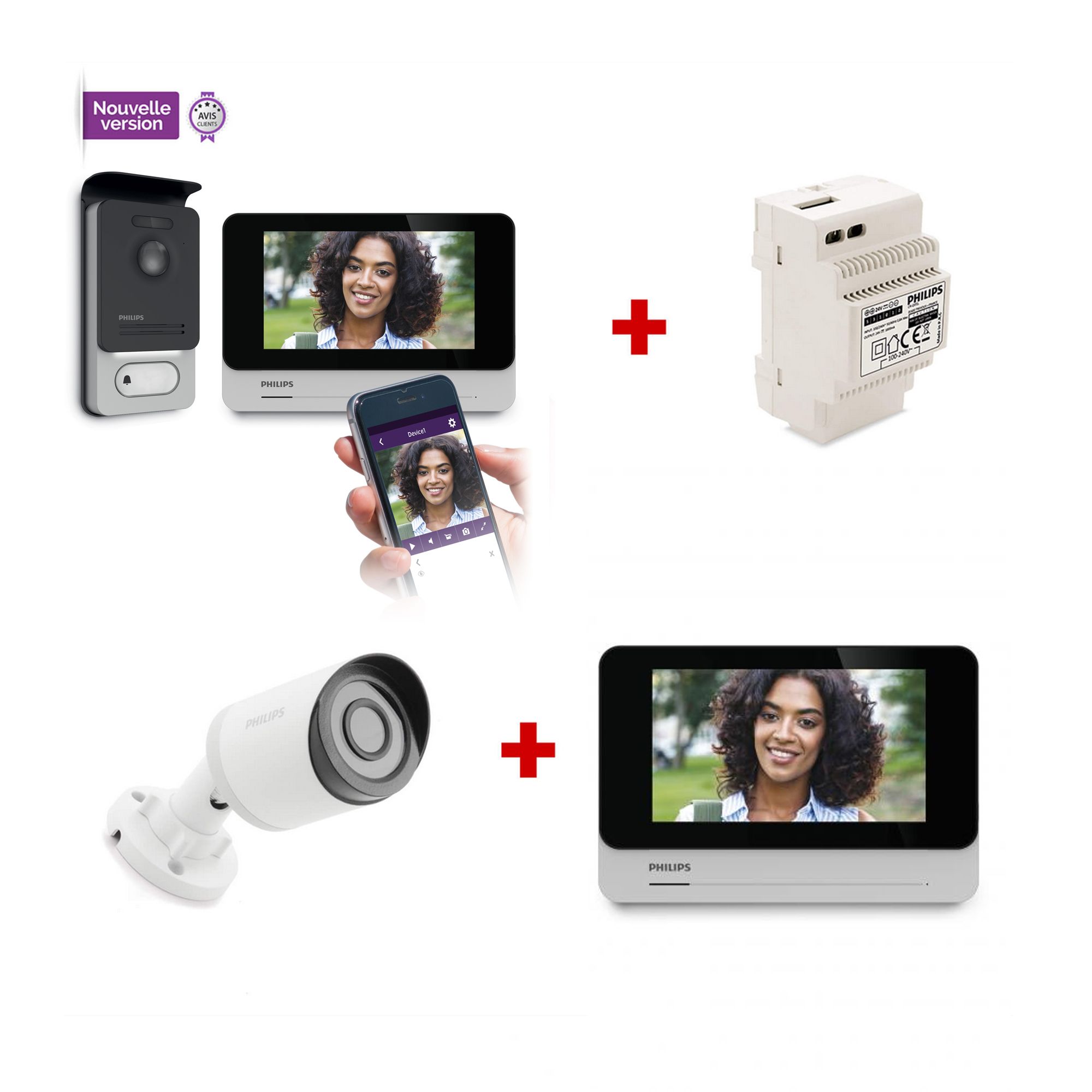 Un kit visiophone filaire Philips Connect 2 Complet