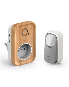 Carillon sans fil sans pile branchement sur prise 230 V technologie Kinétic Bamboo Plug - Avidsen - 102513