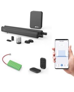 Motorisation connect&eacute;e &agrave; v&eacute;rins pour portail &agrave; battants - Teha Connect + batterie de secours + 2 t&eacute;l&eacute;commandes supp.