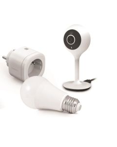Kit Start Connect Avidsen Home (prise connectée + caméra connectée fixe + ampoule connectée)