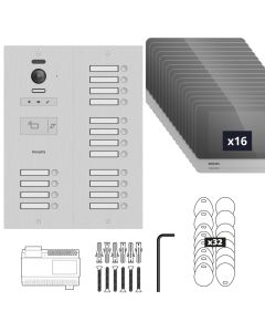 Visiophone collectif pour 16 appartements / bureaux - compatible Vigik - Philips WelcomeHive 2