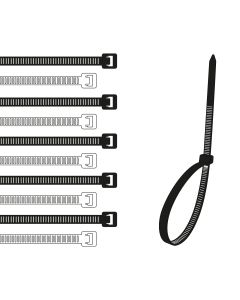 300 colliers de serrage en nylon blanc/noir - 654607