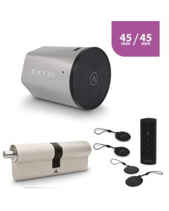 Kit Serrure Connectée Extel Lock + cylindre 45/45 mm + clavier sans fil + 2 badges supplémentaires