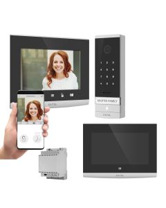 Visiophone double écran filaire et connecté avec digicode intégré = digicode connecté -  Extel Code Connect