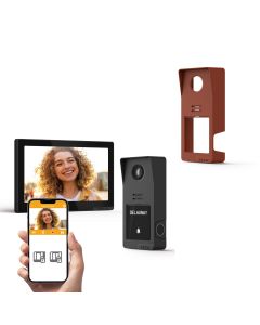 Kit visiophone filaire connecté Digital Connect + coque terracotta