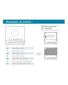 Micro-module récepteur pour volets roulant et store pour commande à distance - Avidsen - 970290