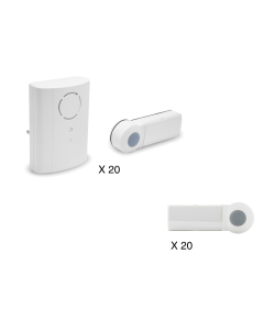 Pack de 20 carillons Plug Flash avec 2 boutons d'appel chacun Extel