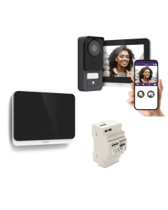 Visiophone filaire et connecté 3K Philips WelcomeEye Connect 3 avec écran supplémentaire et transformateur
