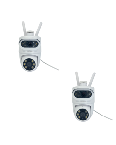 Lot de 2 caméras IP connectées extérieures motorisées 2K avec double objectif HomeCam Dual PTZ 