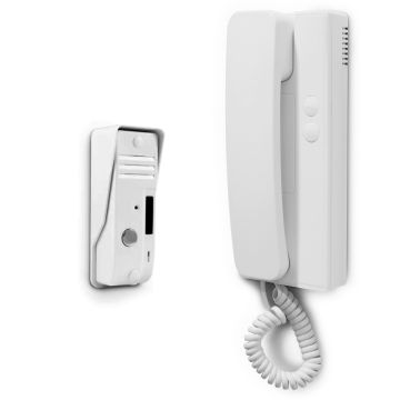 Interphone et sa platine de rue sur 2 fils, double commande portail/portillon - Avidsen - 112110