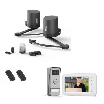 Pack 100% connecté avec motorisation portail battant Orane Connect + Visiophone Elia Smart 2 + 2 télécommandes supplémentaires